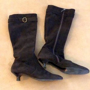 Brown suede boots